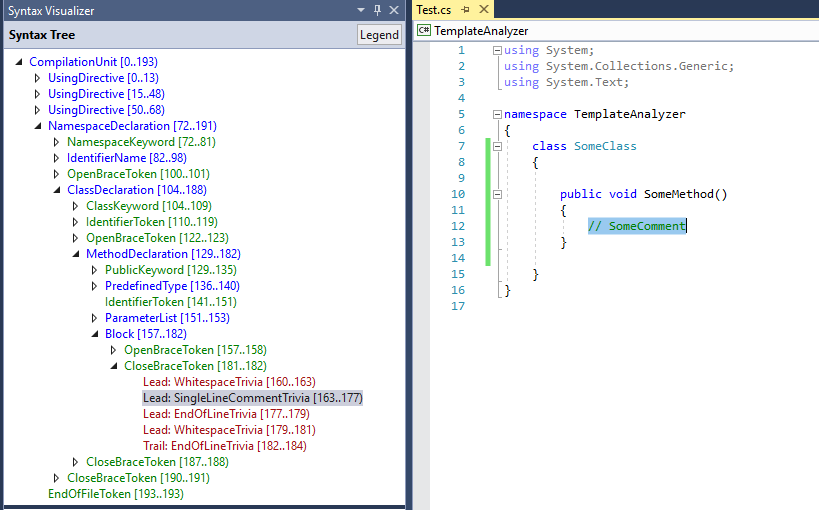 Screenshot showing how to open the Syntax Visualizer Window.